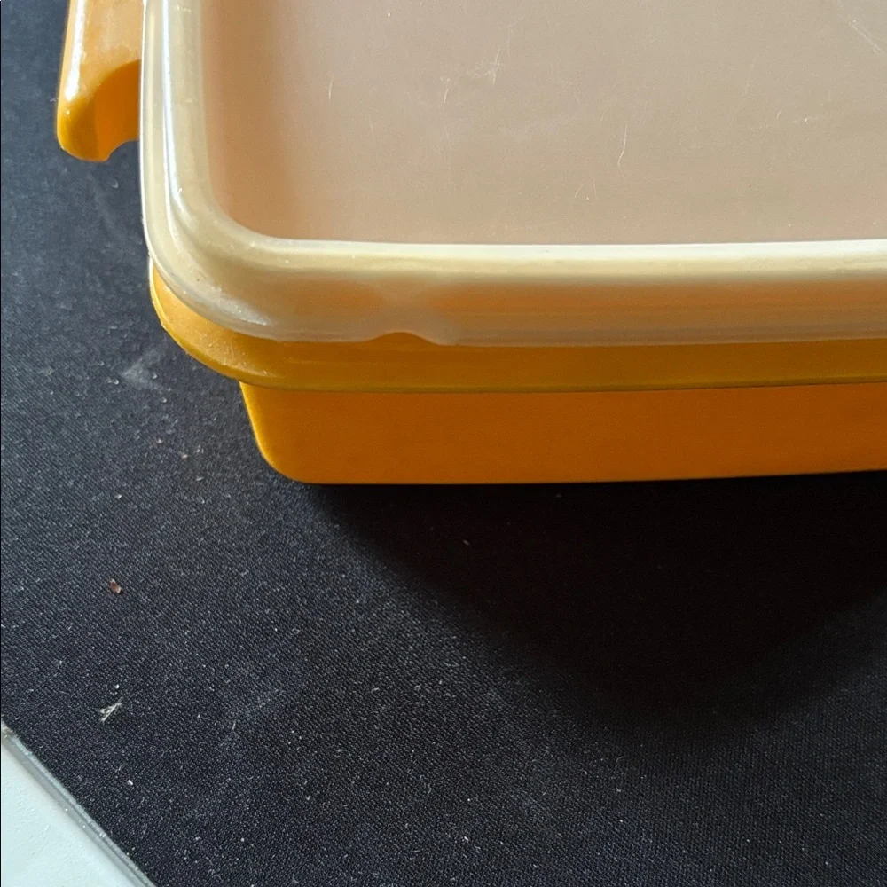 Tupperware Peach & Olive Square Stackable Food Containers, Set of 3
